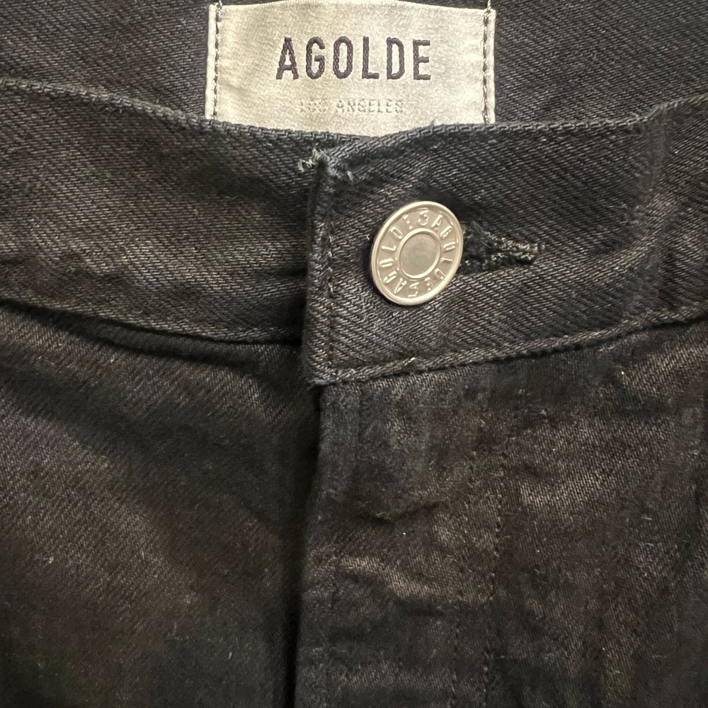 Agolde Della black denim midi skirt - Picture 2 of 4
